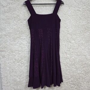 R&M Richards Dress Medium Purple Babydoll Sparkle Y2K Whimsigoth Fairy Feminine